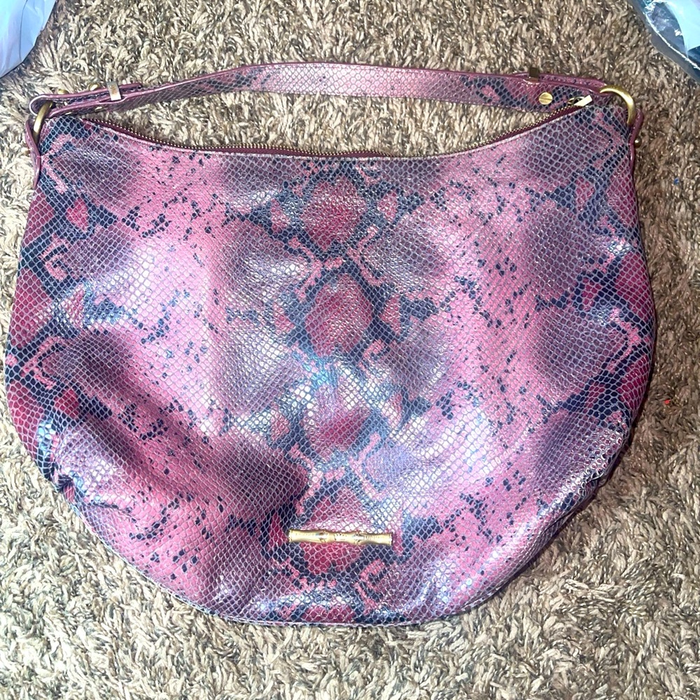 Elaine Turner Faux Snakeskin Medium Size Shoulder Hobo Bag